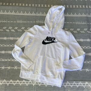 BRAND NEW WITH TAGS White Nike Hoodie Sweatshirt Black Logo Womens Size Small